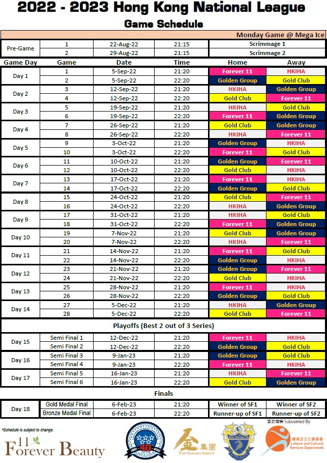 20222023 Hong Kong National League HKIHA HongKong Ice Hockey